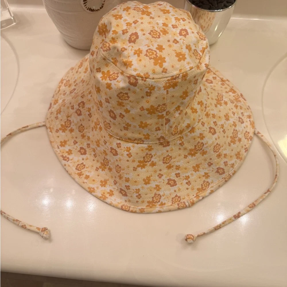 Lack Of Color Floral Bucket Hat Peach Bloom Festival Staples💯% Cotton Canvas NWT - Picture 9 of 16